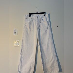Zara white low/mid rise wide leg jeans!